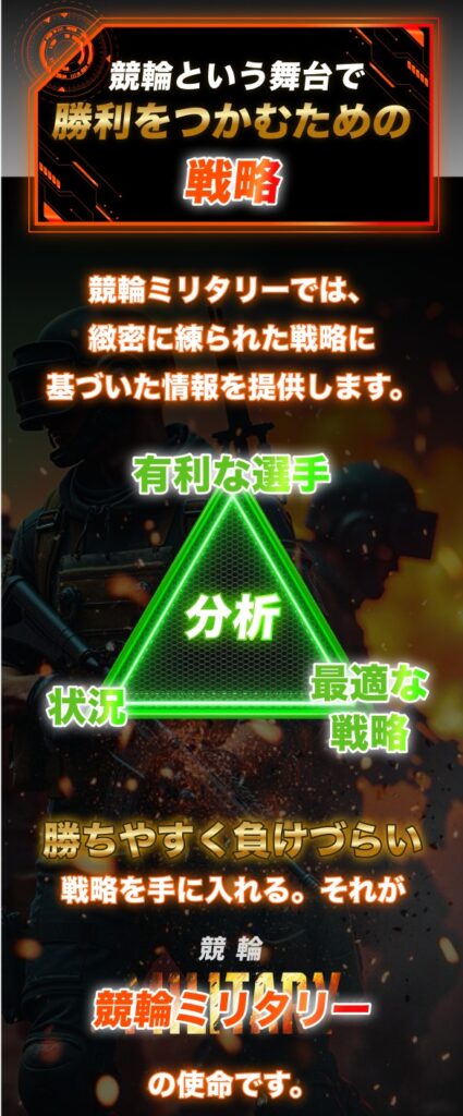 競輪ミリタリーの特徴