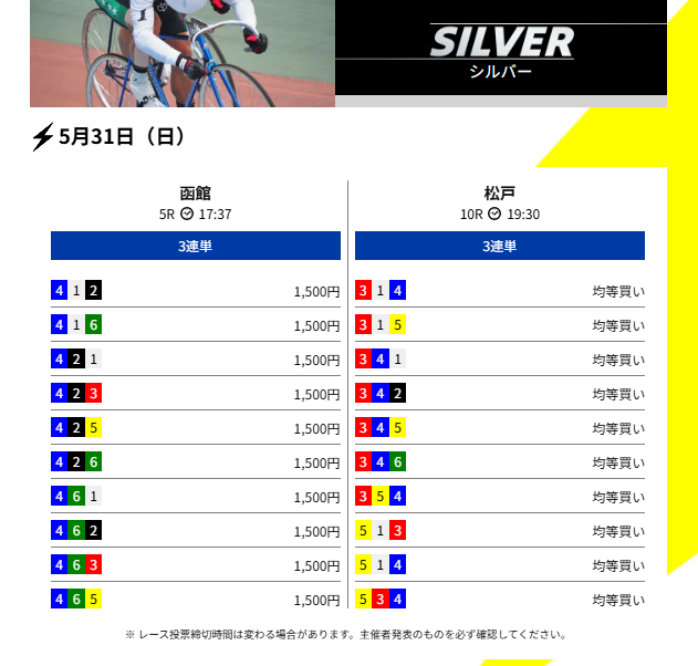 競輪スパークのシルバー